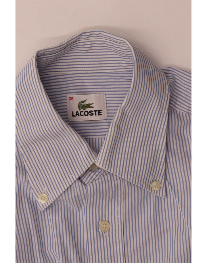 Camicia da uomo Lacoste taglia 39 cotone gessato blu medio