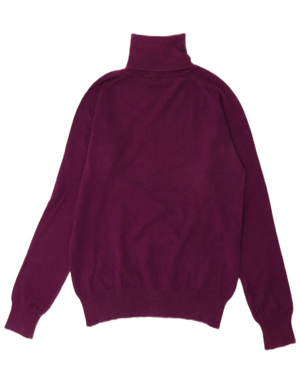 Maglione maglione a collo alto da donna Zara UK 14 grande cotone viola