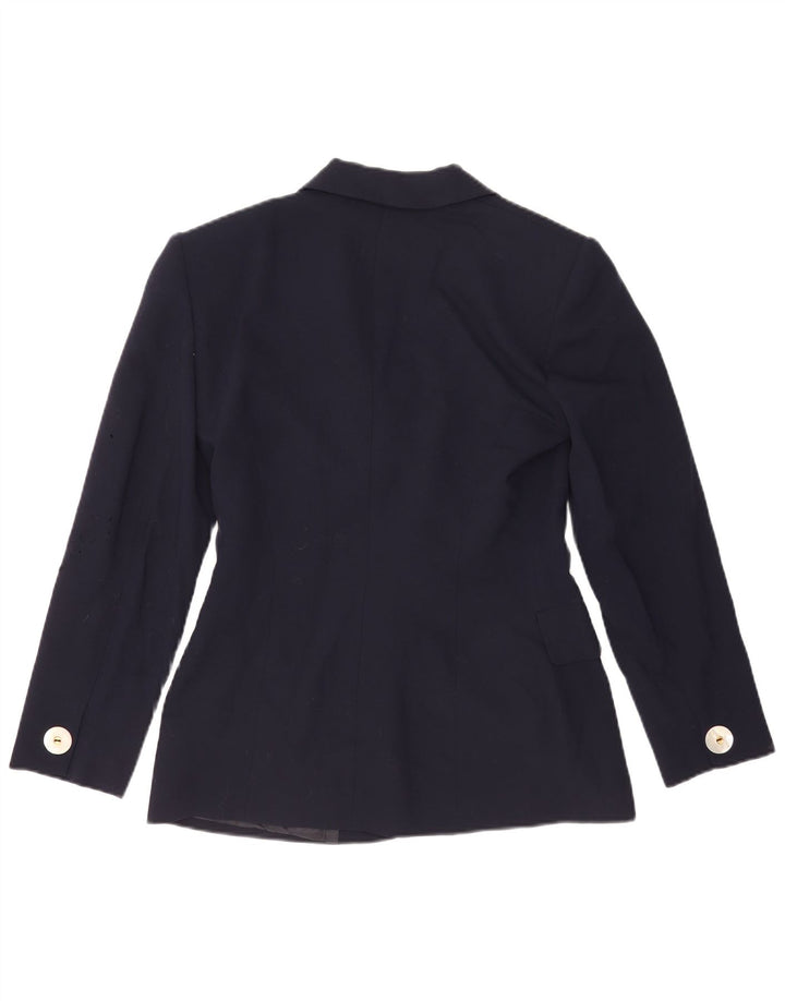 Giacca blazer da donna a 1 bottone Marella UK 10 piccola lana vergine blu navy