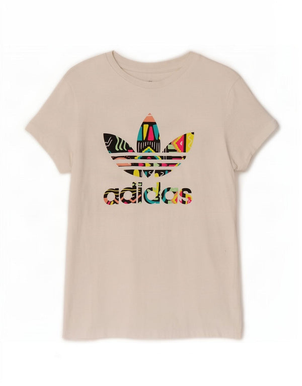 T-shirt grafica Adidas per bambina 13-14 anni grande in cotone bianco
