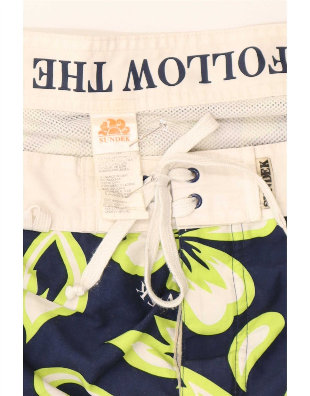Pantaloncini da bagno grafici da uomo Sundek poliestere floreale medio blu navy