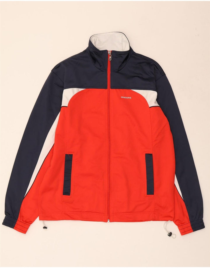 DIADORA Giacca da tuta da uomo Top Jacket Rosso Medio Colourblock Poliestere