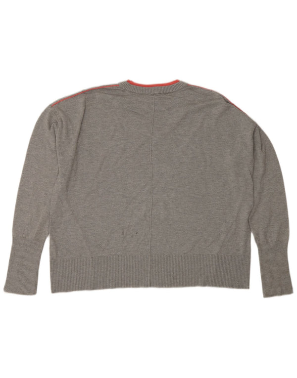 Joules Maglione maglione girocollo da donna vestibilità comoda UK 12 Cotone grigio medio