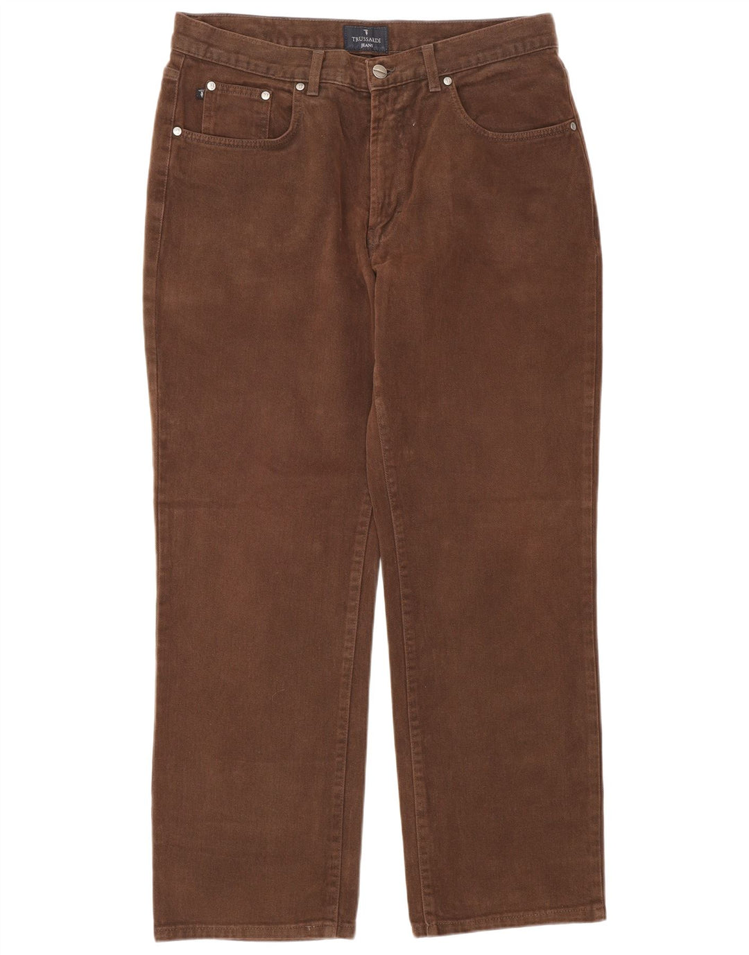 Jeans Straight Uomo Trussardi W34 L30 Cotone Marrone