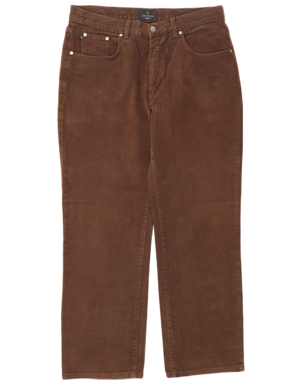 Jeans Straight Uomo Trussardi W34 L30 Cotone Marrone