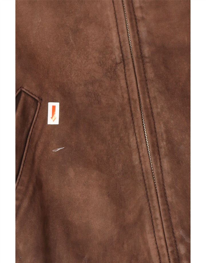 Giacca in pelle vintage da uomo UK 42 XL in pelle marrone