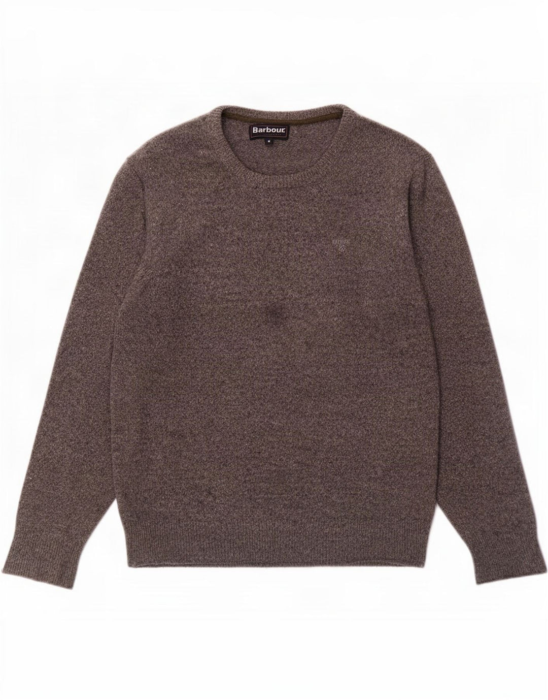Maglione maglione girocollo da uomo Barbour in lana screziata grigio medio