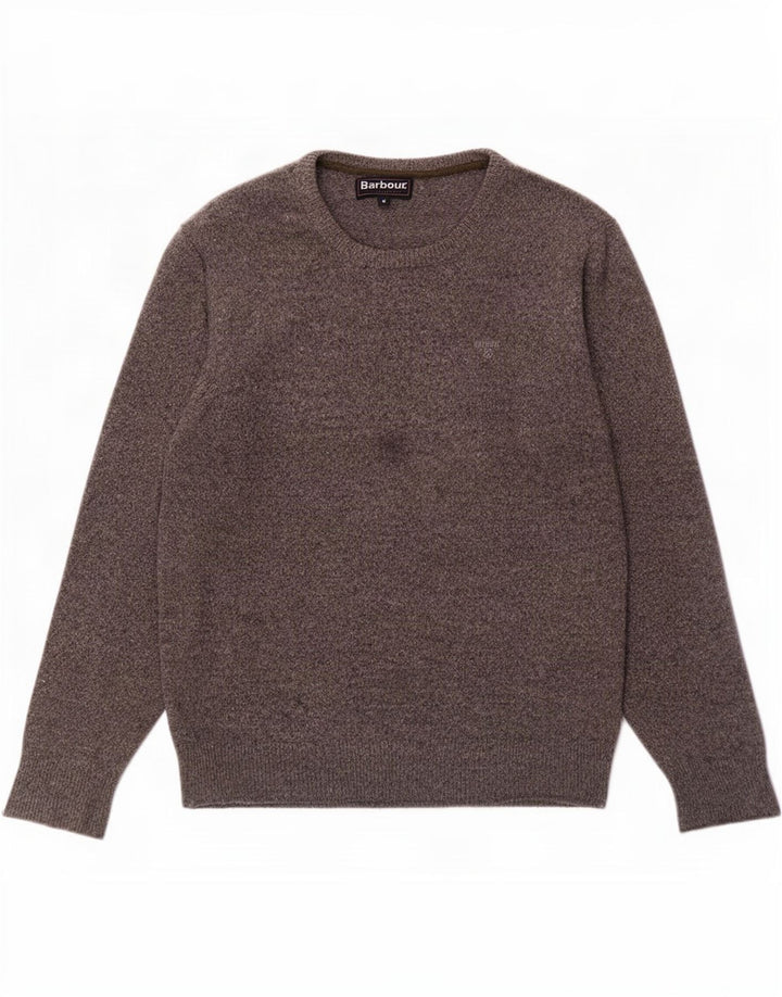 Maglione maglione girocollo da uomo Barbour in lana screziata grigio medio