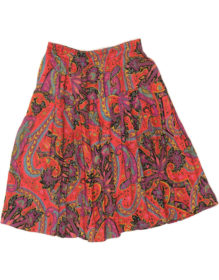 VINTAGE Womens A-Line Skirt W34 Large Multicoloured Paisley Viscose Vintage Vintage and Second-Hand Vintage from Messina Hembry 