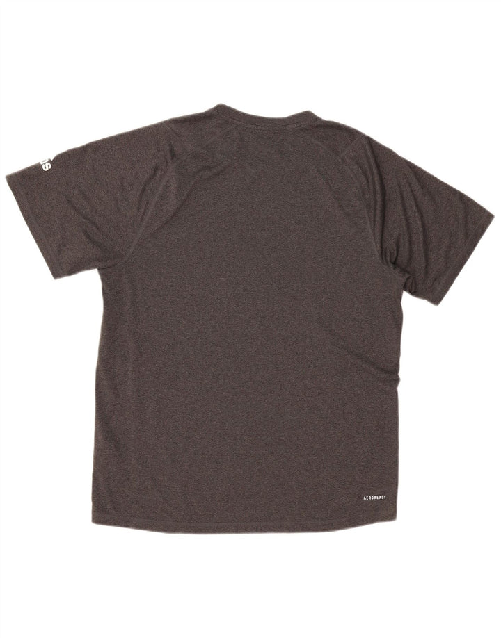 T-shirt grafica ADIDAS da uomo Aeroready Top in poliestere grigio medio
