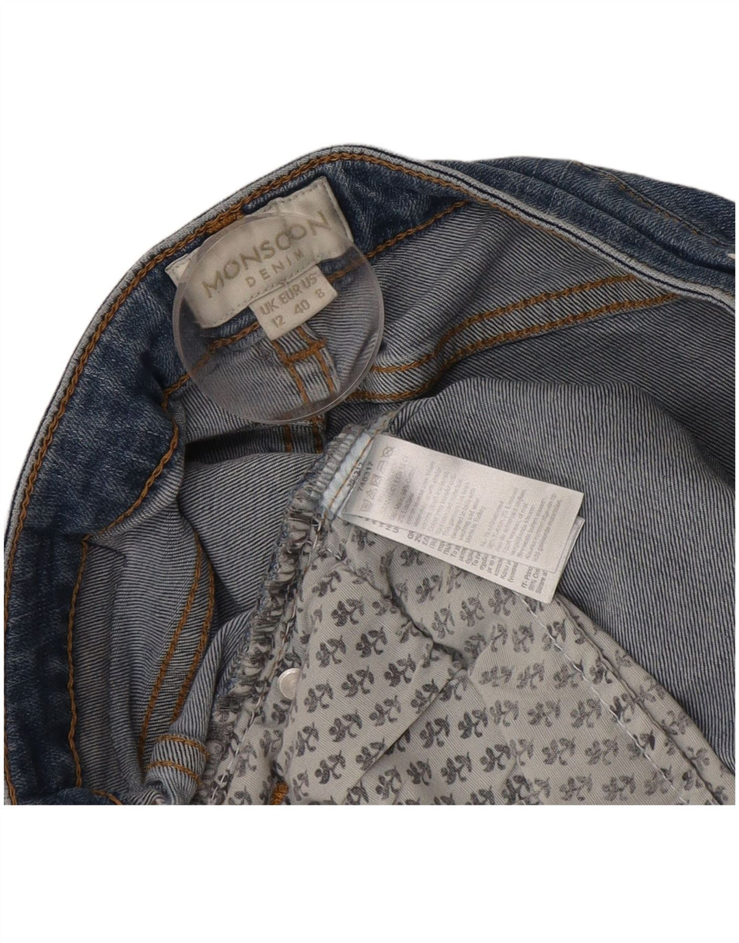 Jeans svasati da donna Monsoon UK 12 Medium W30 L31 Cotone blu