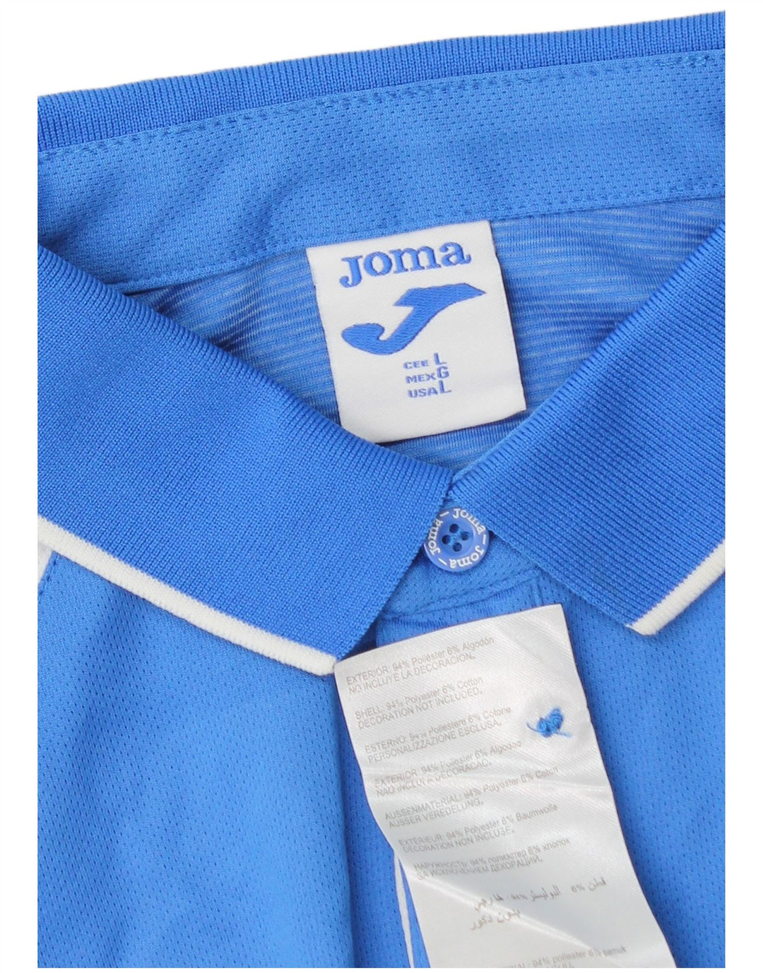 Polo Joma da uomo grande in poliestere color block blu