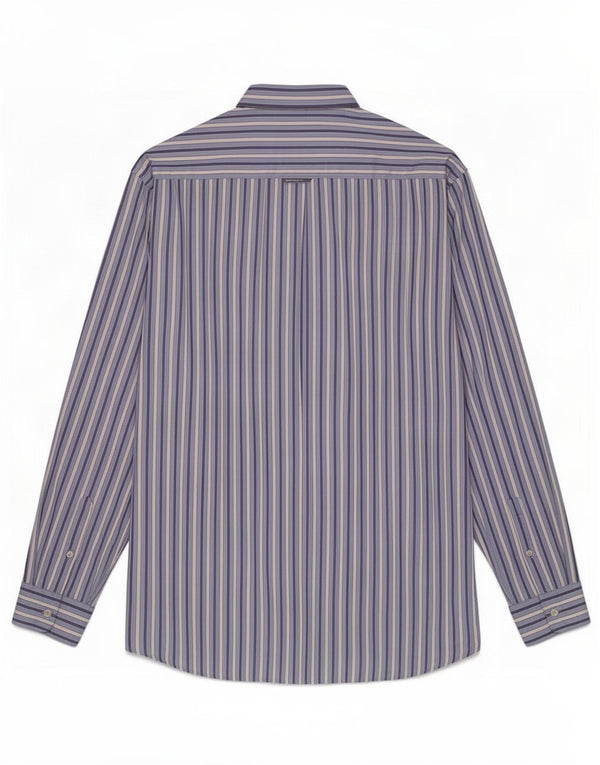 Gant Camicia da Uomo Regular Fit Grande Cotone Gessato Blu
