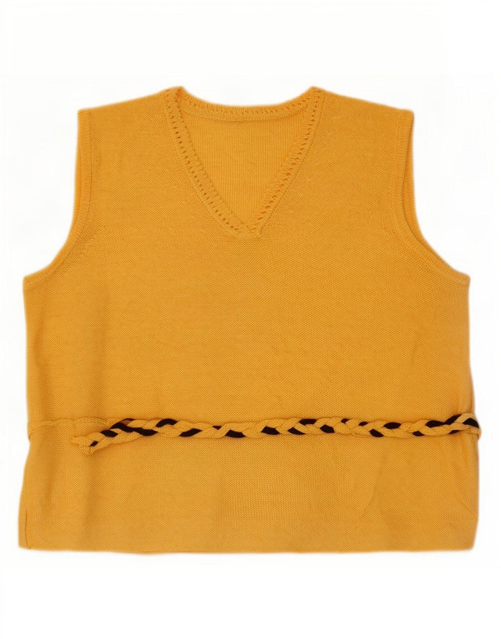 Canotta corta da donna vintage UK 8 piccola gialla