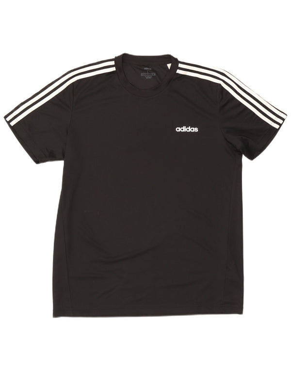 T-shirt ADIDAS da uomo Climalite Top grande in poliestere nero