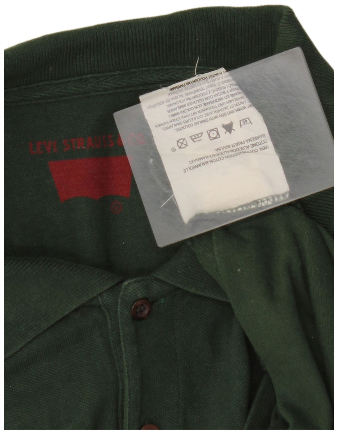 Polo LEVI'S da uomo a maniche lunghe grande in cotone verde