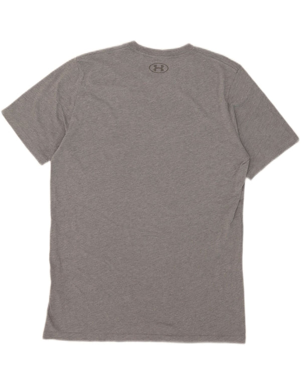 T-shirt grafica da uomo UNDER ARMOUR Heat Gear Top in cotone chiazzato grigio medio