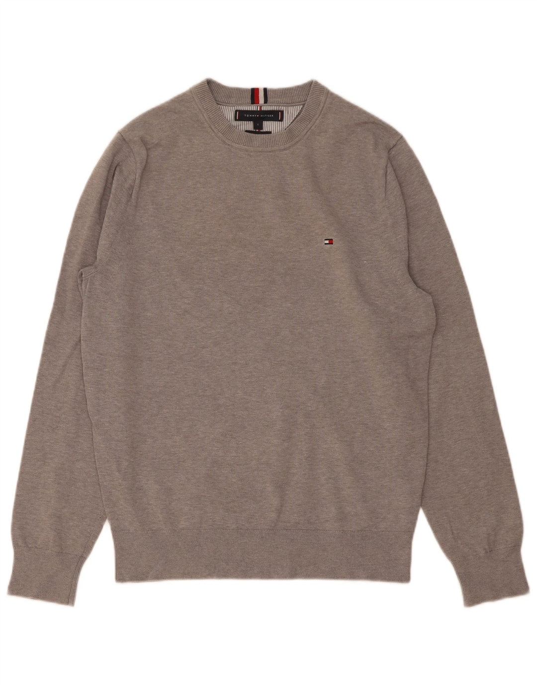 Maglione maglione girocollo da uomo Tommy Hilfiger piccolo cotone grigio