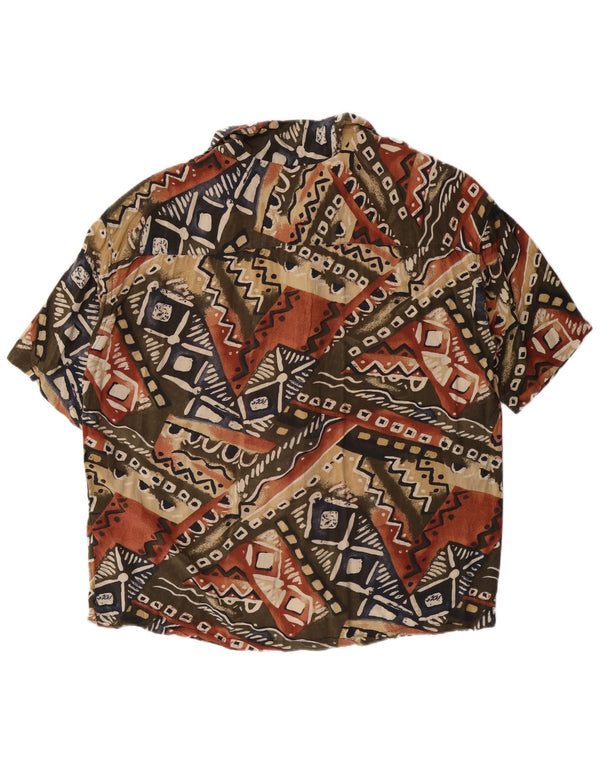 Maglia a maniche corte da uomo Pull & Bear Large in viscosa geometrica multicolore