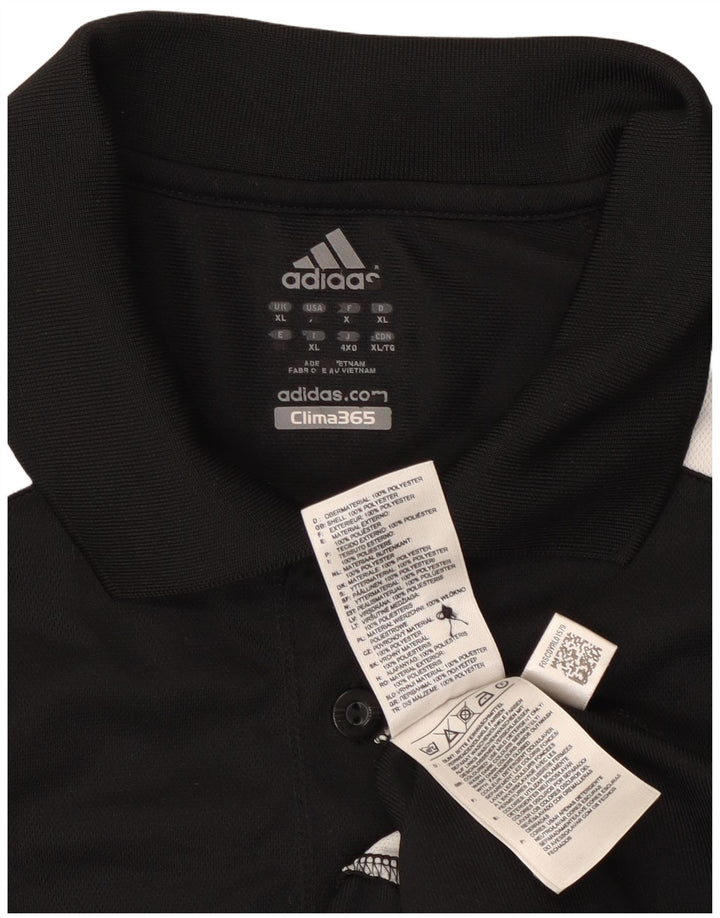 Polo Adidas Climalite da uomo XL in poliestere color block nero