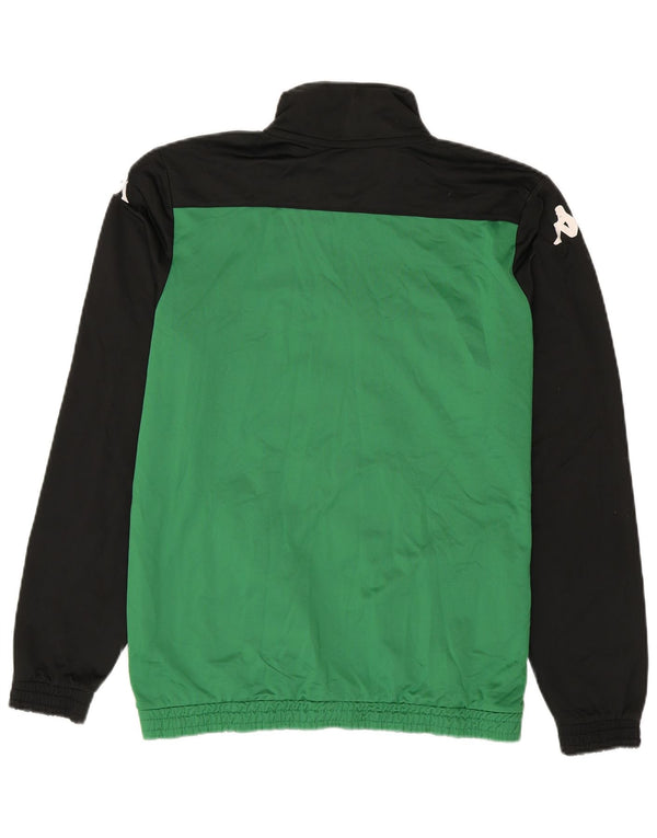 Giacca da ginnastica da uomo con grafica Kappa, grande, poliestere color block verde