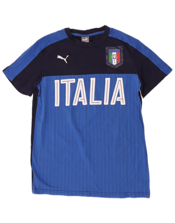 T-shirt grafica Puma Bambino Italia Top 15-16 anni Blu Navy Colourblock