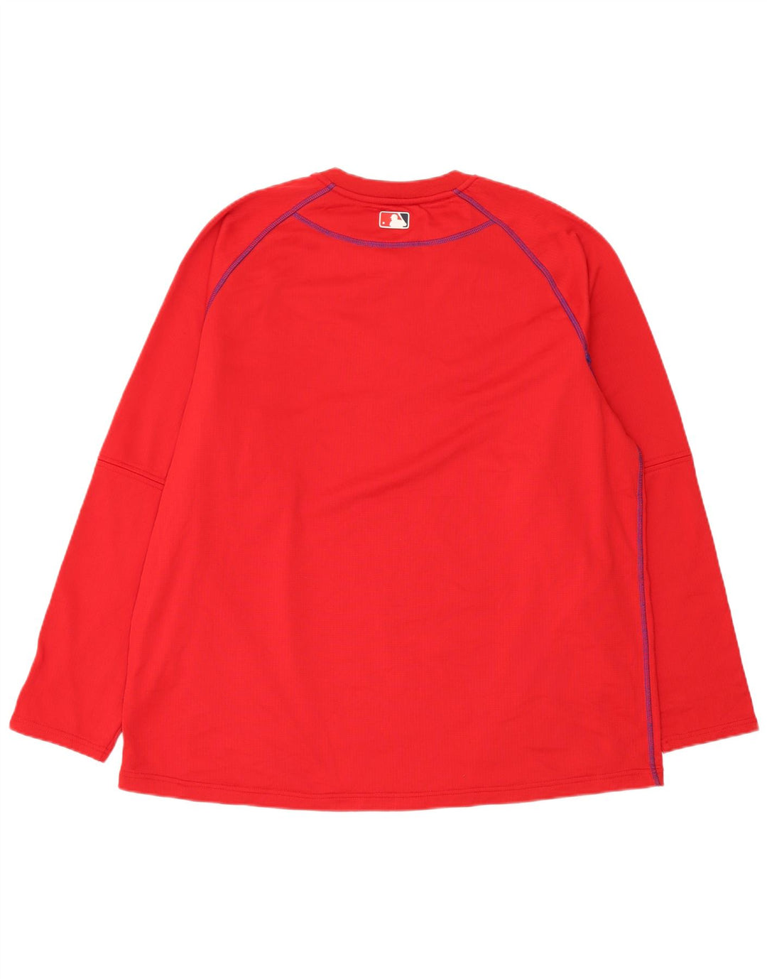 Majestic Maglia da uomo Washington Nationals a maniche lunghe XL rossa in poliestere