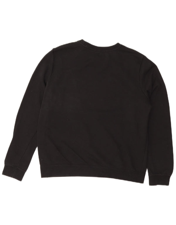 Felpa con grafica NIKE da donna, maglione UK 14, cotone nero medio