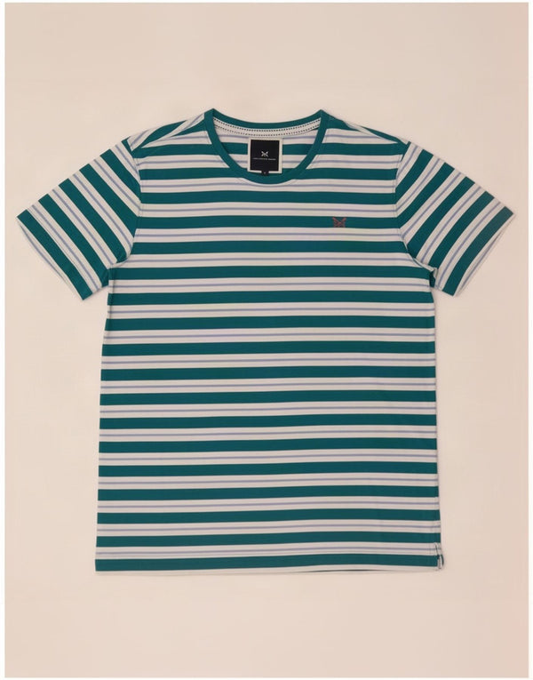 Crew Clothing T-shirt da uomo Top grande in cotone a righe verdi