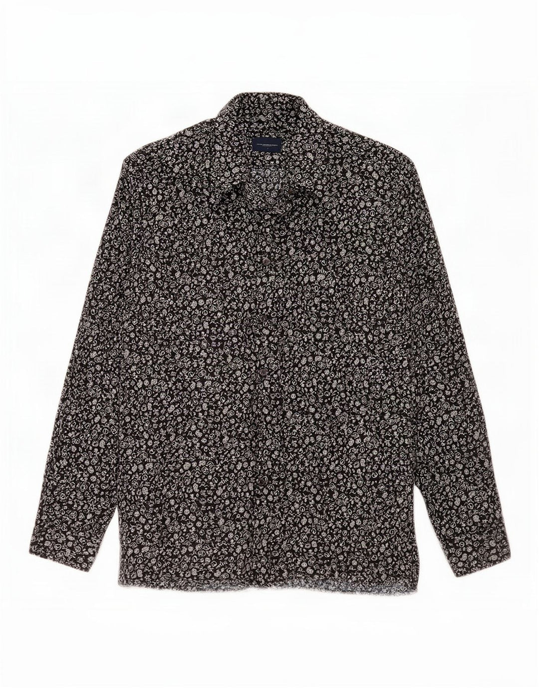 Camicia da uomo con motivo astratto Abercrombie & Fitch piccola nera