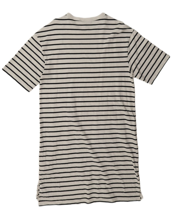 Gap Womens T-Shirt Dress UK 14 Medium White Striped Cotton