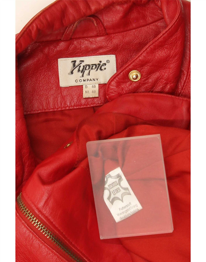 Giacca in pelle corta da donna Yuppie EU 40 rossa media