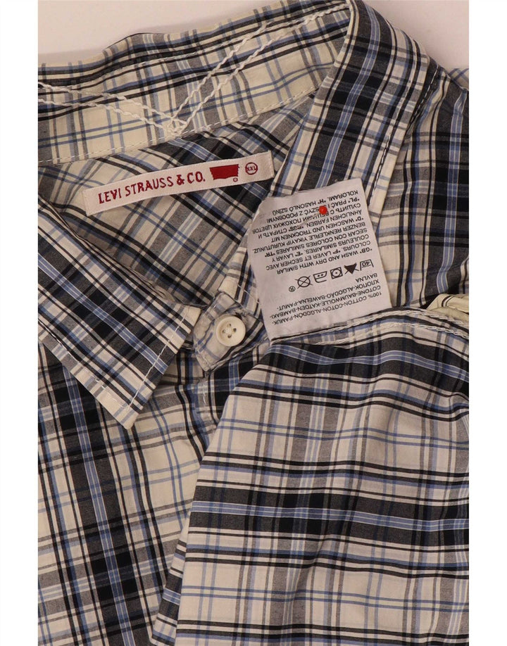 Camicia a maniche corte da uomo Levi's 2XL in cotone a quadri blu
