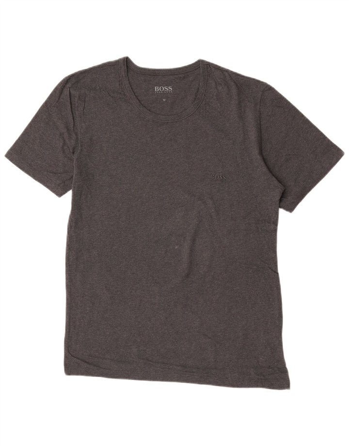 T-shirt da uomo Hugo Boss Top in cotone grigio medio