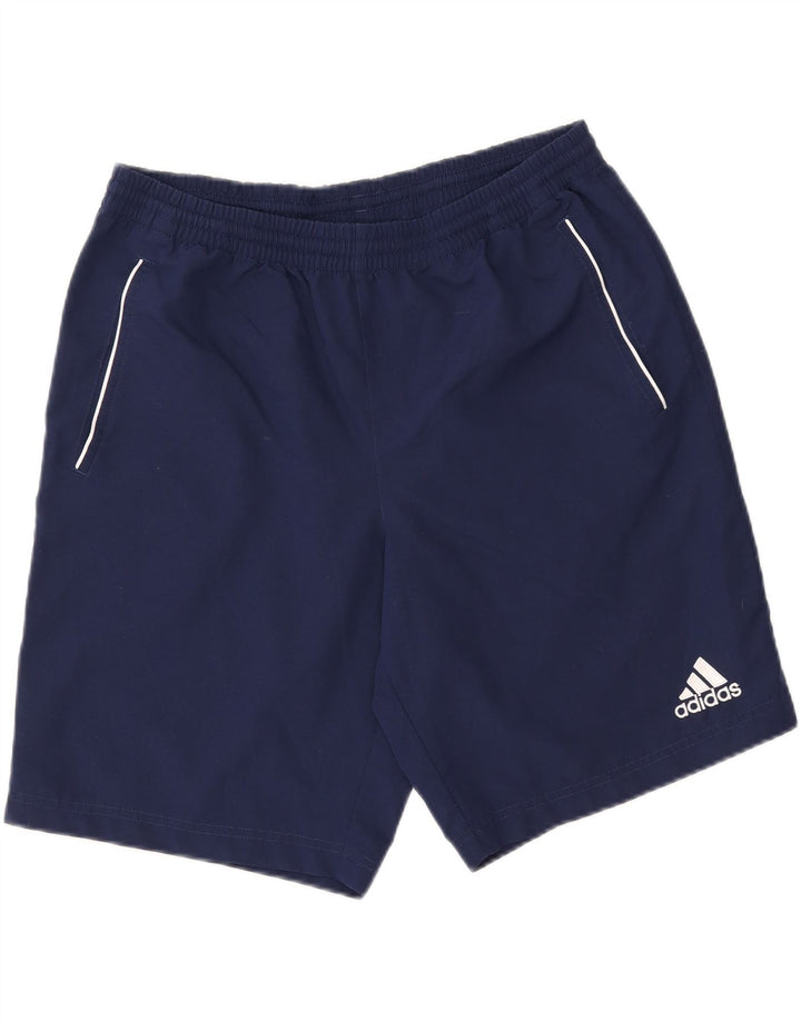 Pantaloncini sportivi da uomo ADIDAS grandi in poliestere blu navy