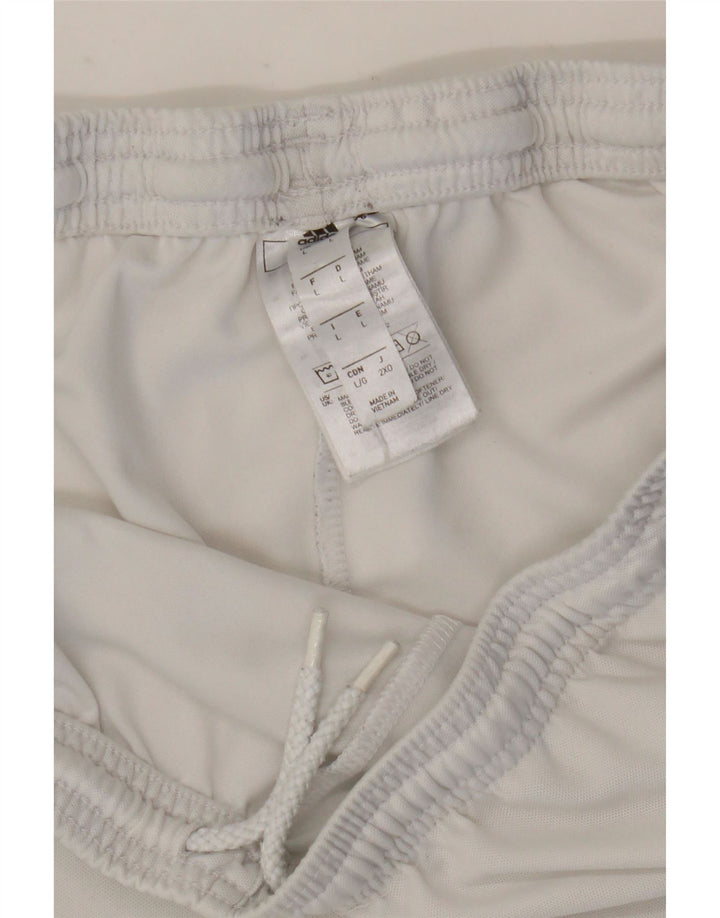 Pantaloncini sportivi da uomo Adidas grandi bianchi in poliestere
