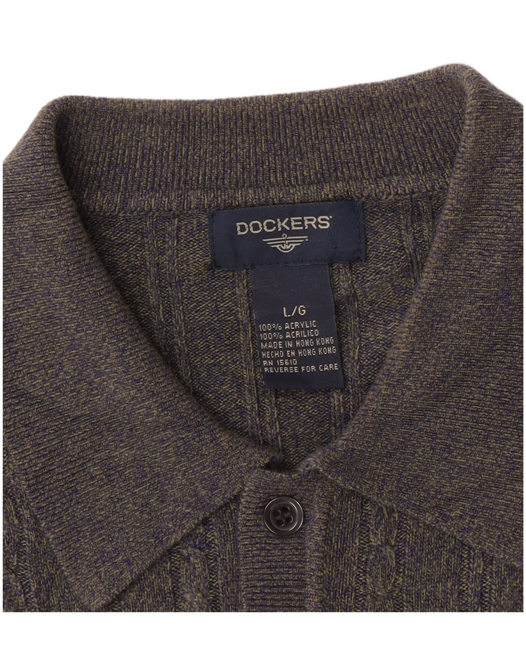 Dockers Maglione da uomo con collo alto Maglione grande acrilico chiazzato grigio