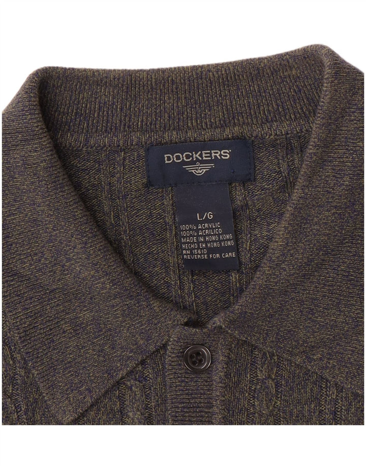Dockers Maglione da uomo con collo alto Maglione grande acrilico chiazzato grigio