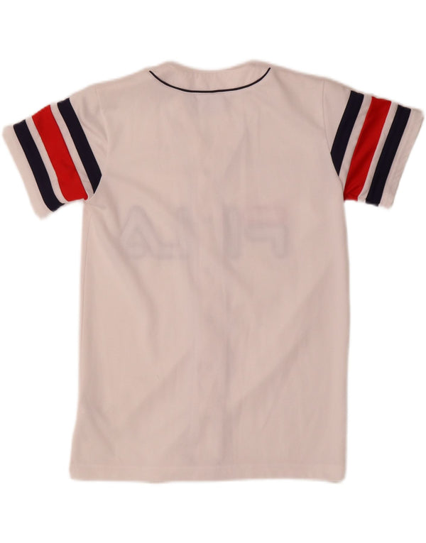 Maglia grafica da uomo Fila Top 2XS poliestere color block bianco
