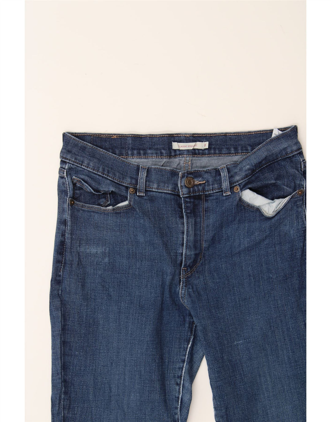 LEVI'S Womens Classic Fit Straight Jeans US 8 Medium W28 L28 Blue Cotton Vintage Levi's and Second-Hand Levi's from Messina Hembry 