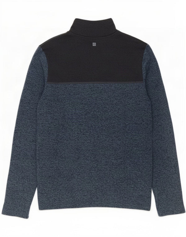 Felpa da uomo con collo con zip Mountain Warehouse Maglione XS Blu navy a blocchi di colore