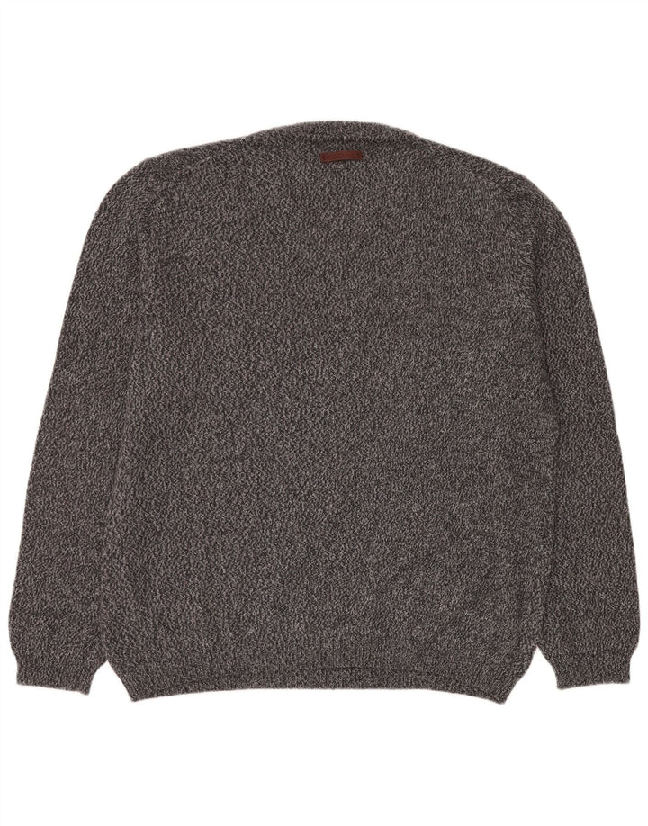 Maglione da uomo con scollo a V Camel Active XL in cotone screziato blu navy