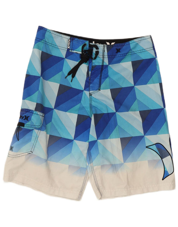 Pantaloncini da bagno grafici da uomo Hurley blu medio geometrico