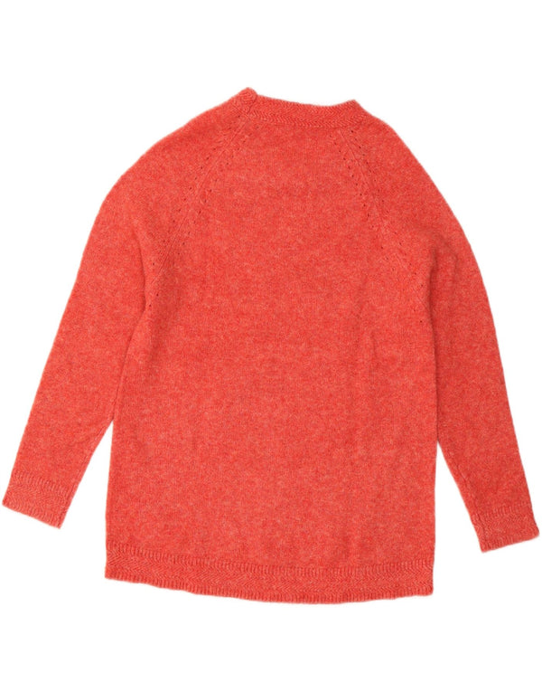 MONSOON Maglione da donna con scollo a barca UK 14 Acrilico rosso medio