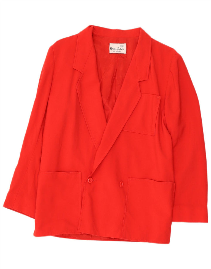 BRIAN TUCKER Womens Oversized Blazer Jacket UK 8 Small  Red