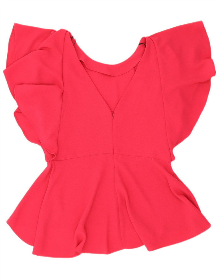 Top in camicetta da donna Zara UK 12 poliestere rosa medio