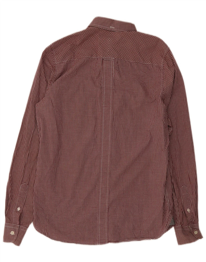 Camicia da uomo Fred Perry piccola in cotone a quadretti bordeaux