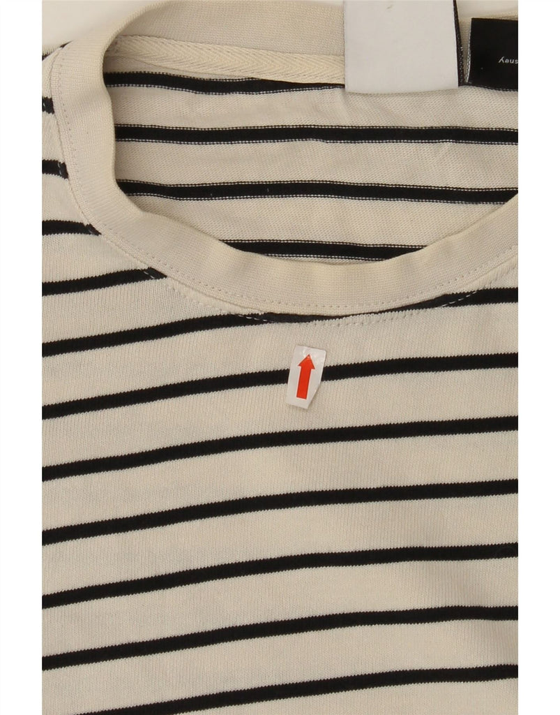 ZARA Mens Disney Top Long Sleeve Small Off White Striped Cotton Vintage Zara and Second-Hand Zara from Messina Hembry 