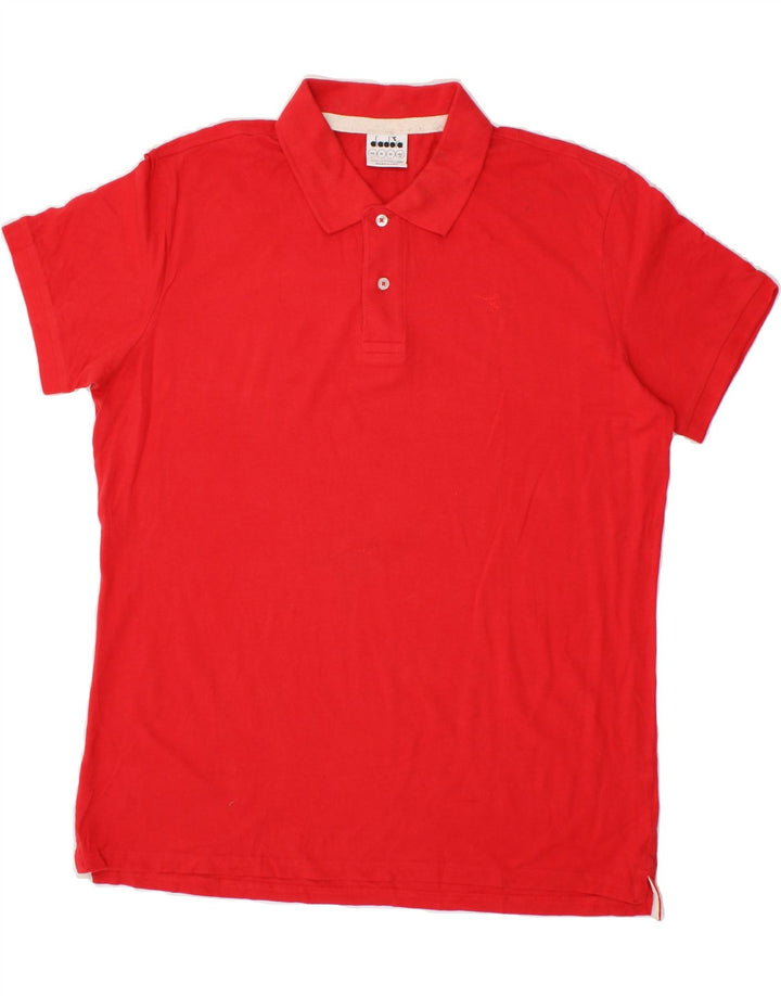 DIADORA Mens Polo Shirt XL Red Cotton Vintage Diadora and Second-Hand Diadora from Messina Hembry 