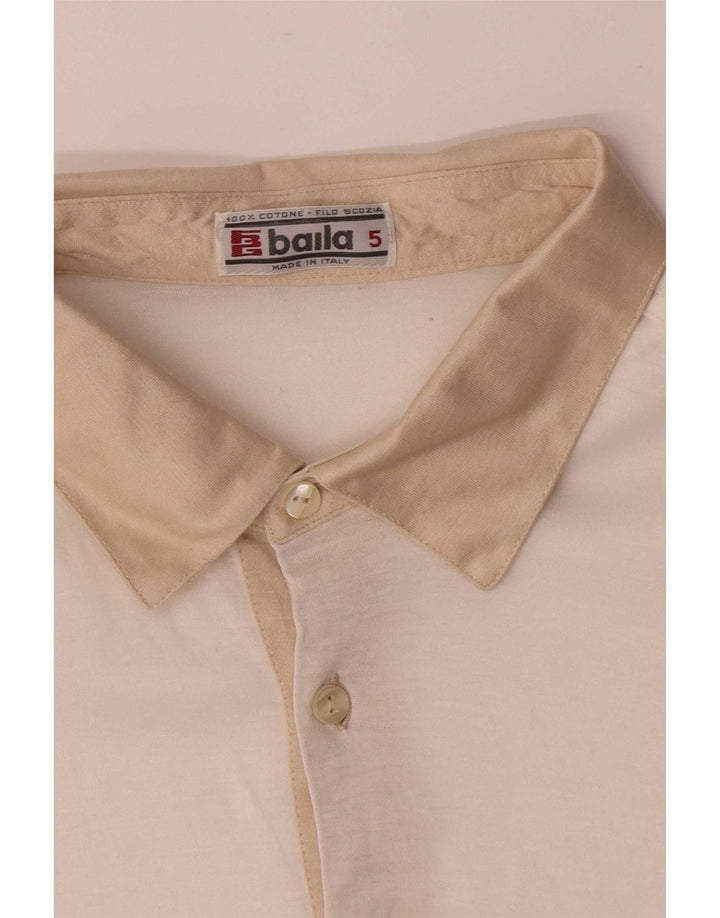 Polo da uomo Baila piccola in cotone color block beige
